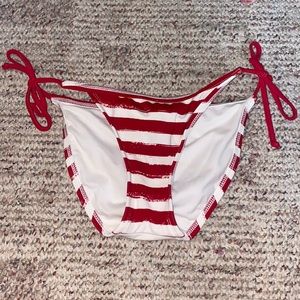 Red and white American flag, striped with Thai side, bikini bottoms